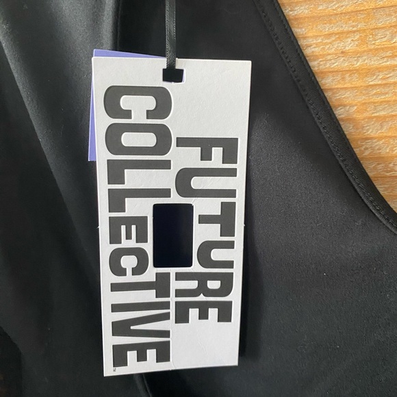 NWT Future Collective Black Top Black Deep V neck Backless Muliple Sizes - Picture 2 of 6